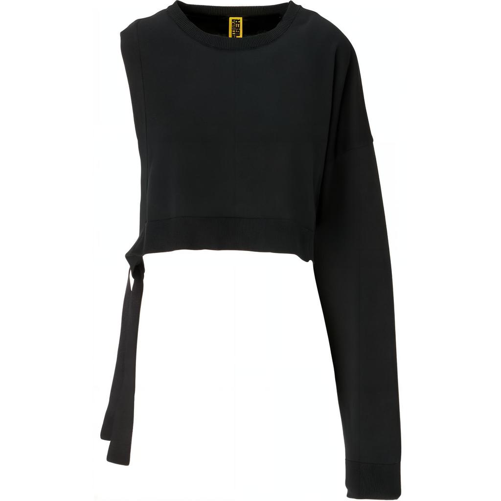 ONITSUKA TIGER Solid Color Round Neck Comfortable Knit Sweater Women Sweater Black 2182B130-001