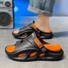Foreign Trade Sandals Men's Light and Breathable Beach Shoes Men's One-word Drag Soft-soled Casual Driving Slippers Men's Tide