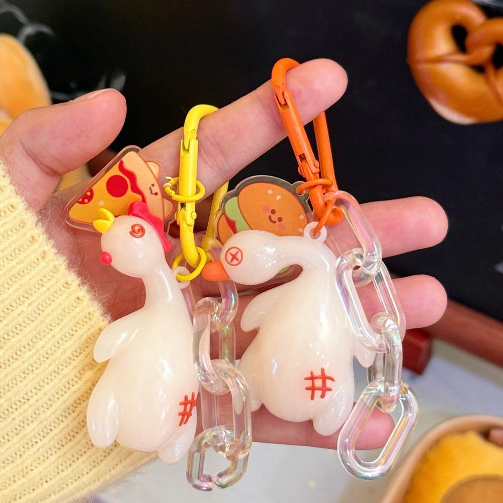Cartoon Roast Duck Keyring Funny Roast Chicken Keychain  Bag Hanging
