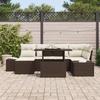 VidaXL Ensemble de canapé de jardin 7 pièces avec coussins marron en poly rotin 3357951