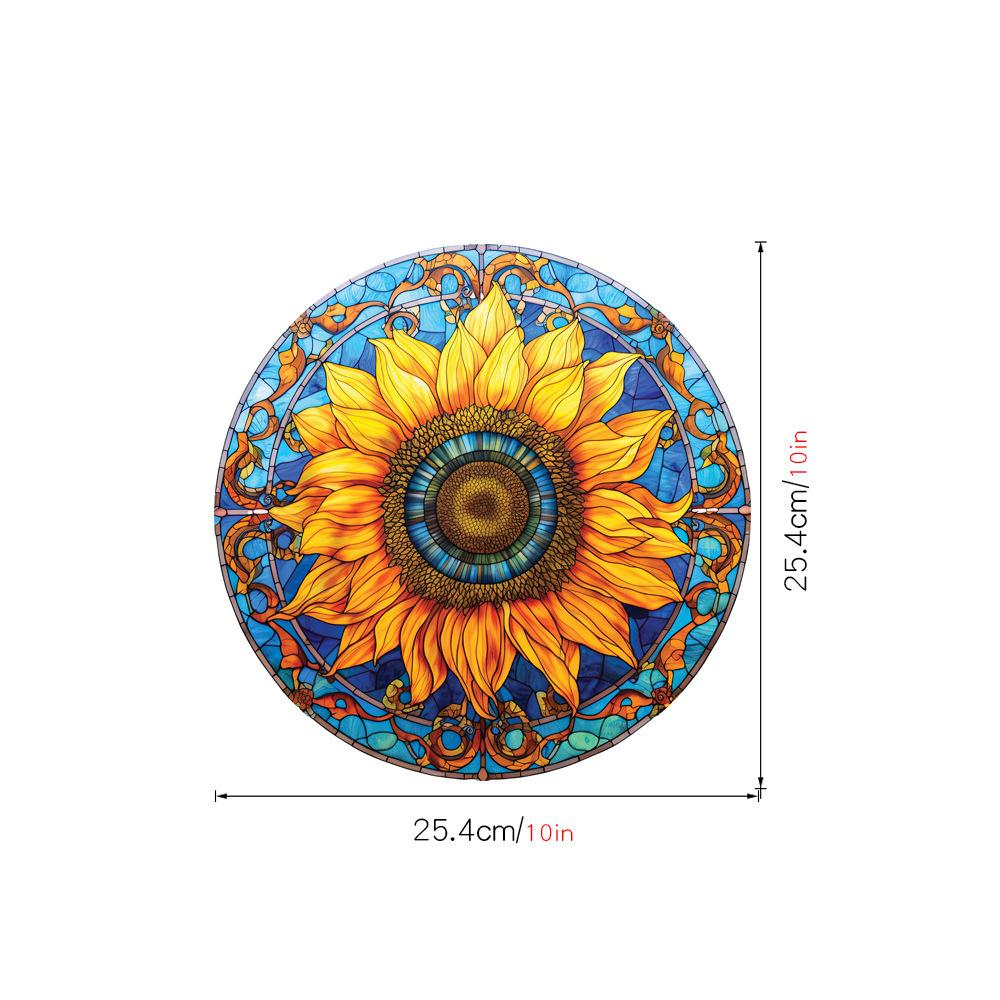 Retro Colorful Hummingbird Iris Window Glass Electrostatic Sticker Detachable Decorative Film Home Decoration