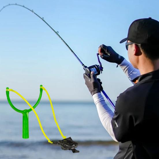 Outdoor Fishing Bait Thrower Ergonomic Handle Fixed Point Long Shot Fishing Lure Dispenser Launcher Throwing Tool Carp Bass Fishing Accessories