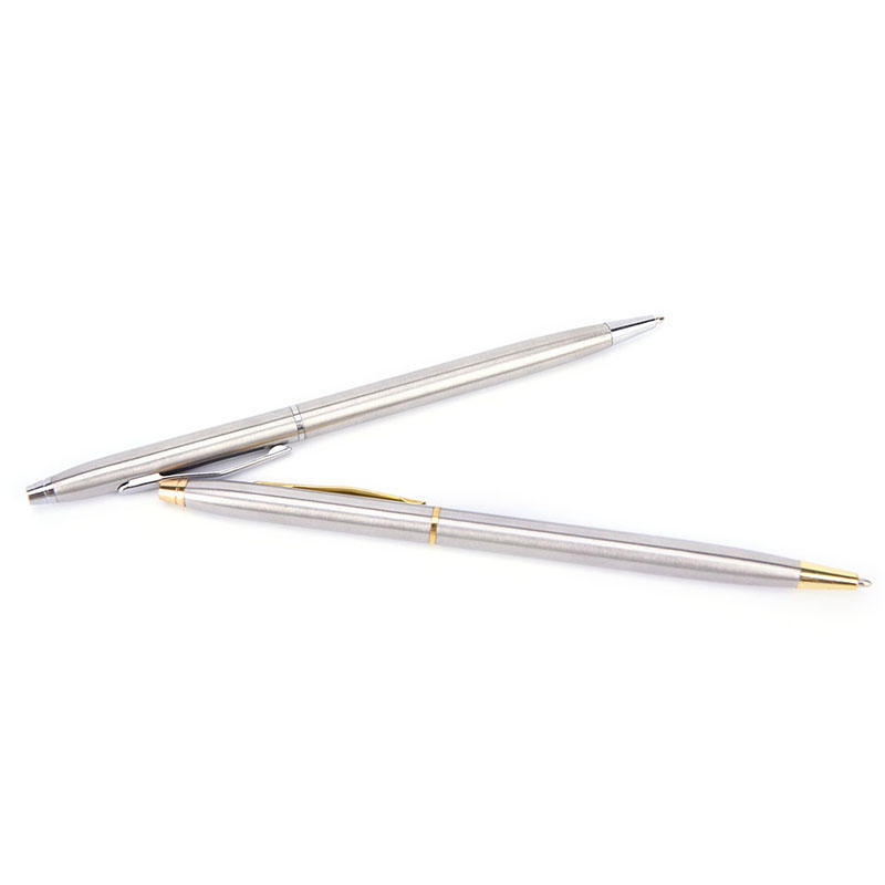 1Pc Metal Ballpoint Pen Stationery Stainless Steel Rod Rotating Pen Ballpen