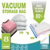 Vacuum Storage Bags with Hand Pump, Large Vacuum Seal Bags for Clothing Organizer Space Saver Bag for Travel Lugggage, Blankets