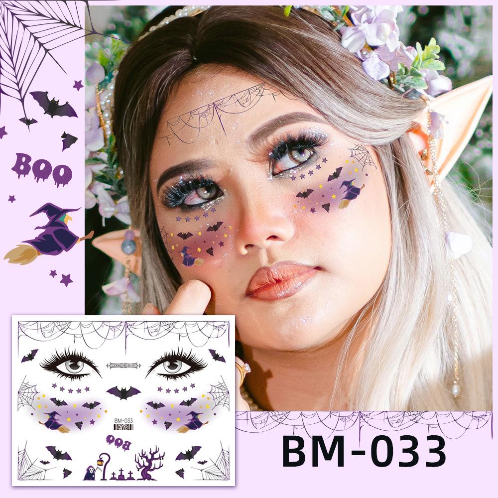 Waterproof Halloween Bat Face Stickers for Kids - Aesthetic Temporary Tattoos