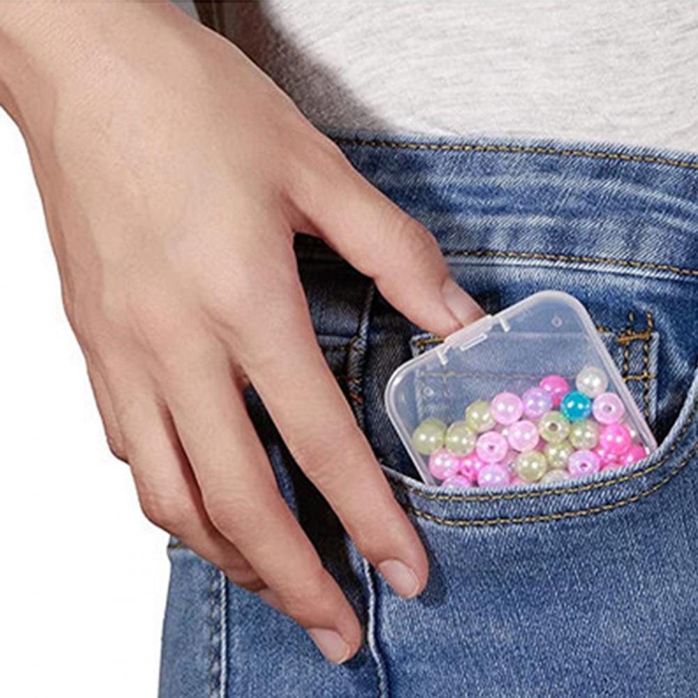 1 Set Bead Storage Box Mini Transparent Plastic Bead Storage Containers Portable Organizer Box For Jewelry Diamond Bead Pill