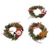 3Pcs Christmas Decorations Home Artificial Christmas Wreath Xmas Ornaments Hanging Wreath for Front Door Window Sills Shelves