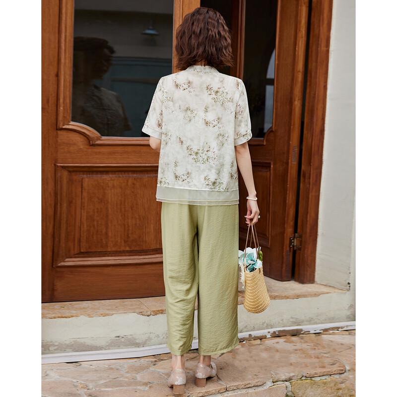 New Chinese Style Embroidered Summer Two-Piece Set