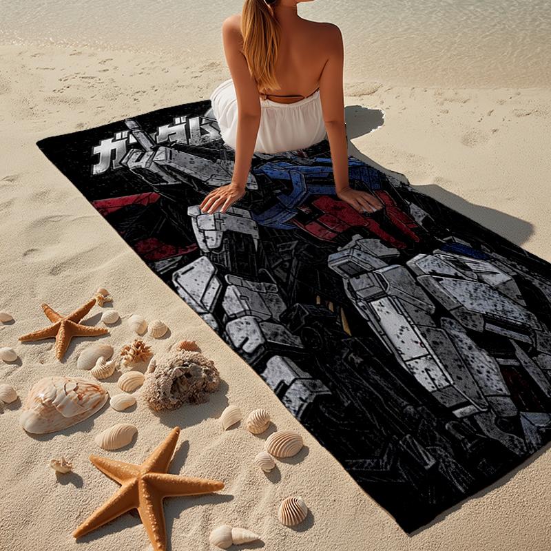 Mecha Armor Robotic Design Beach Towel, Super Soft Microfiber, Gift for Her/Him, Birthday, for Pool, Beach, Travel, Home Decor Fan gifts