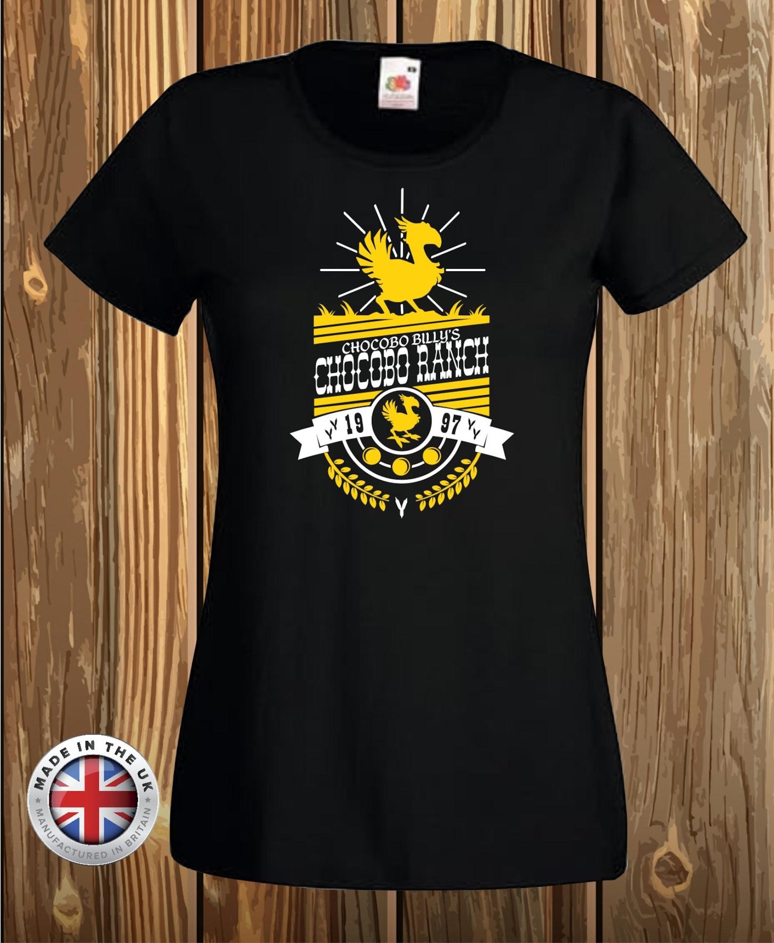 Gaming Final Fantasy inspired Chocobo Billy Ranch Choco black printed T-Shirt S