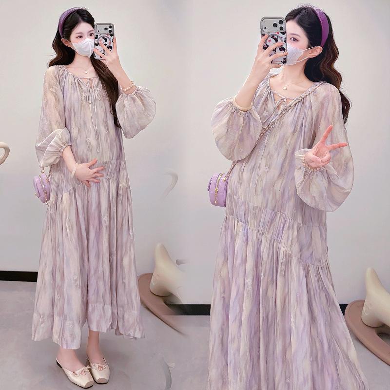 2026 Spring Romantic French Plus Size Slimming Maternity Dress L