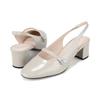 BARBARA Cowhide Patent Jewel Point Feminine Slingback 5cm Bbj201gy