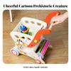 Wooden Infant Pusher Cart Cutout Openings Push Stacking Rings Play for Young