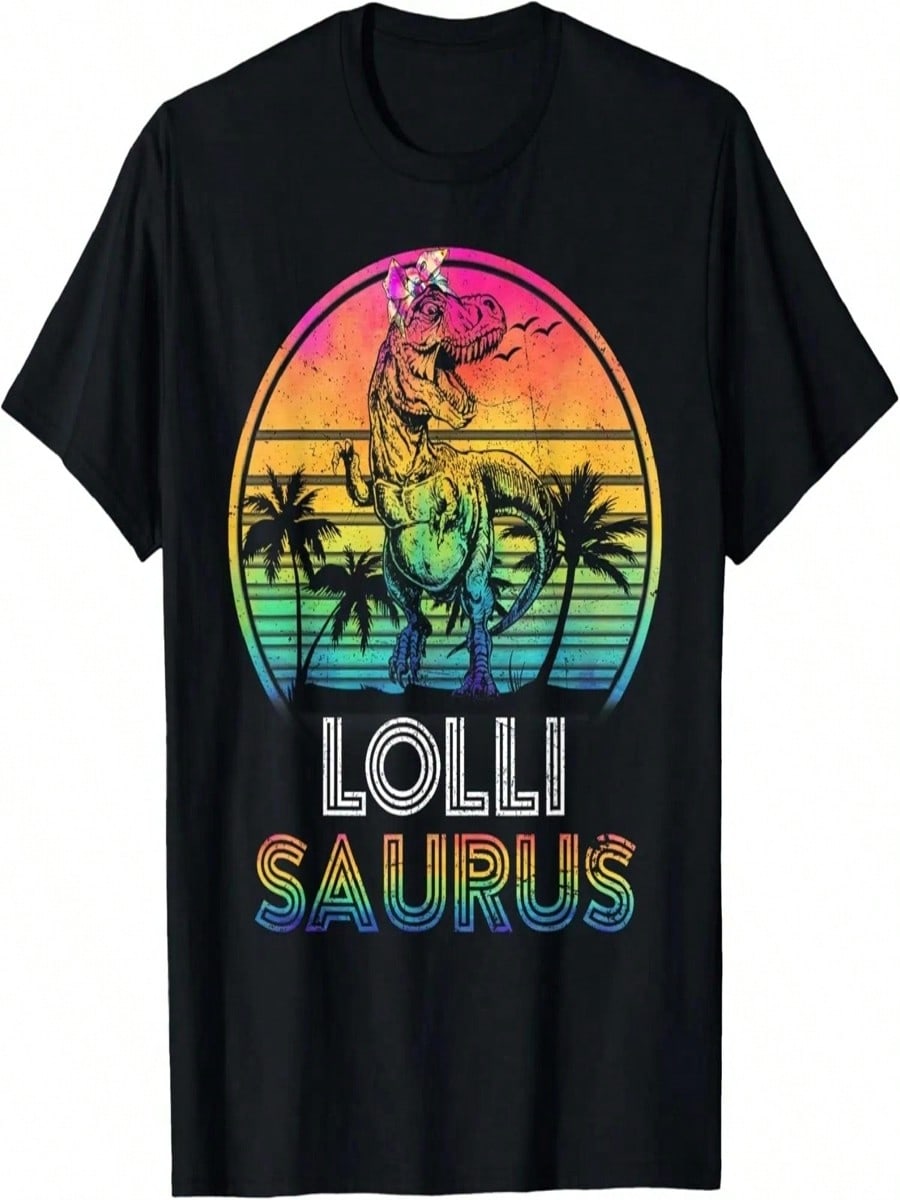 Lollisaurus Dinosaur Lolli Saurus Family Matching Tie Dye T-Shirt S разноцветный