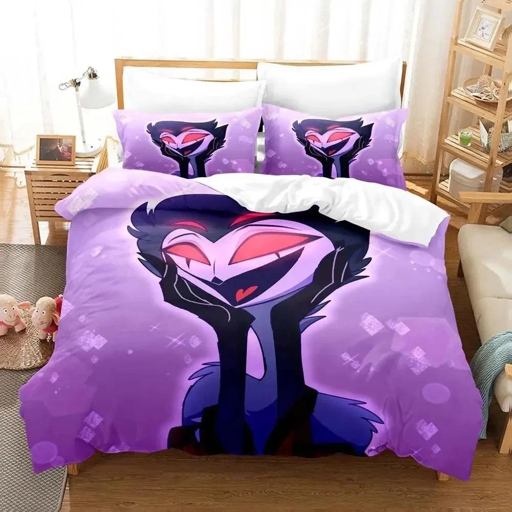 Anime Hazbin Stolas Hotel Bedding Set Duvet Cover Bed Set Quilt Cover Pillowcase Comforter King Queen Size Boys Adult Bedding