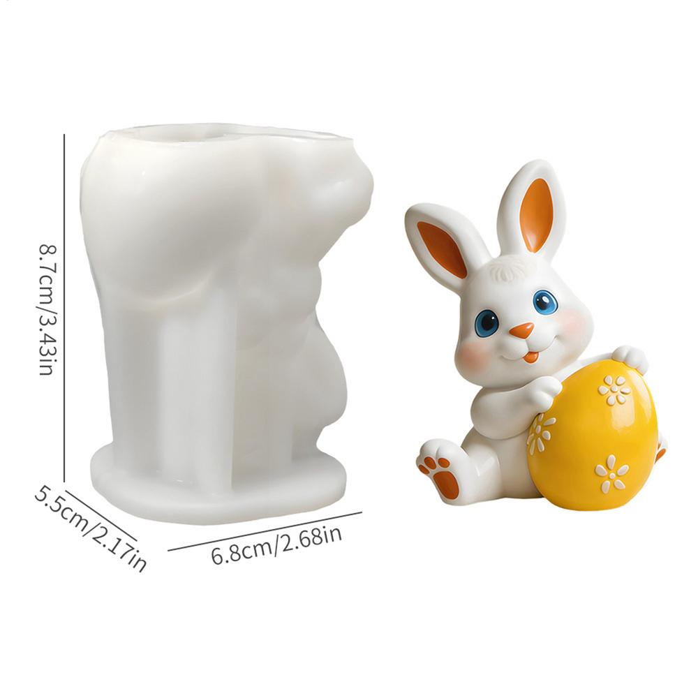 

Candle Molds Heat Resistant Rabbit Egg Tool Bunny With Egg Mold For Friends Students Adults Men Women Easter Birthday Party Home білий
