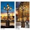 European Retro Double-Head Street Light: Cast Aluminum/Iron, Sand-Finished Courtyard Lamp