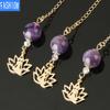 Mixed Aura Natural Spirit Pendulum Crystal Pendant Yoga Gold-plated Buddha Meditation Idea Concentrated Jewelry