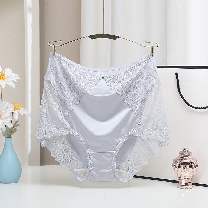 

Женское нижнее белье с высокой талией и кружевным лоскутным бельём, дышащее, утягивающее живот, бесшовные трусики-треугольники большого размера XL