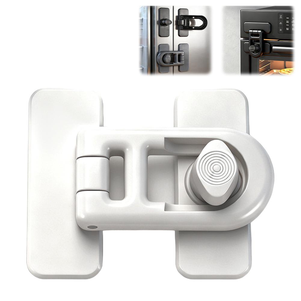 Universal Child Safety Lock For Drawers Cabinets & Screen Windows Multi-Functional No-Drill ABS Latch 180° Rotatable Adjustable