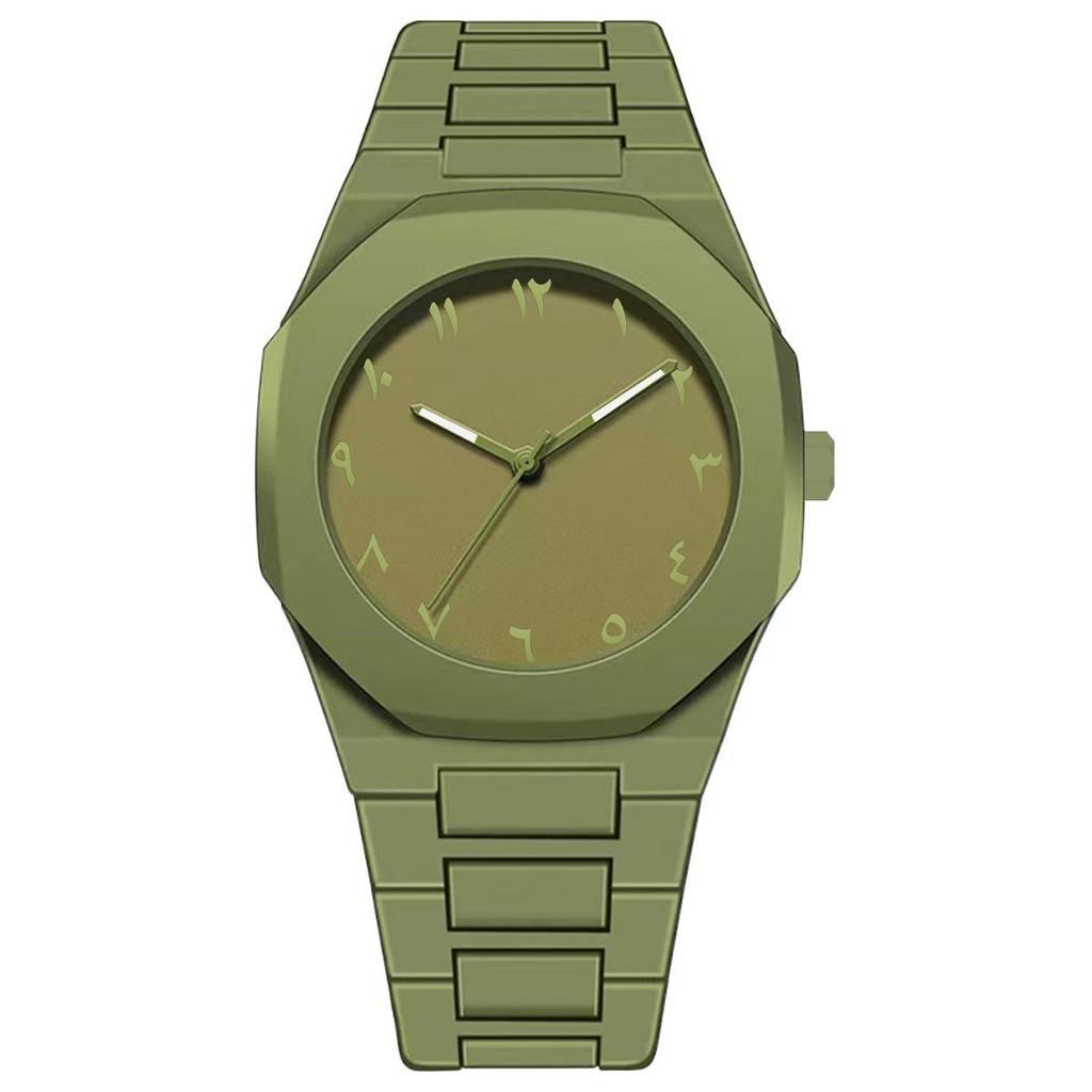 Men's Arabic Numerals Black Matte Quartz Watch
