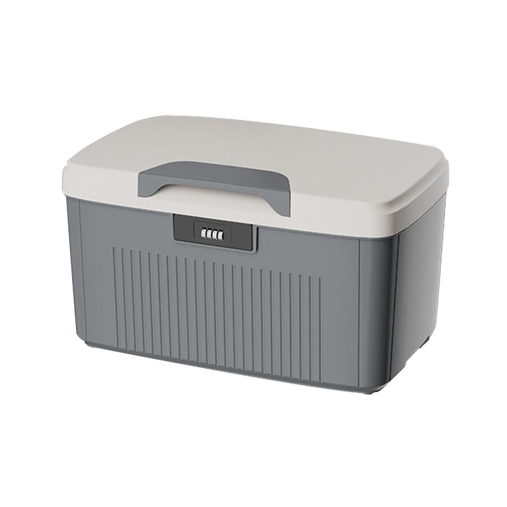 Lockable Storage Box Large Capacity Household Portable with Combination Lock Grey