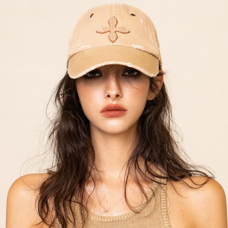 Cotton Baseball Cap With Embroidered Clover Pattern Adjustable Sun Protection Casual For Spring Autumn