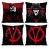 V for V-Vendetta Thriller movie Cushion Cover Pattern Printed Pillowcase for Living Room Sofa Cushion Cover & Bedroom Decor