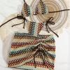 New seaside vacation bikini swimsuit three-piece sexy babes striped straps split swimsuit