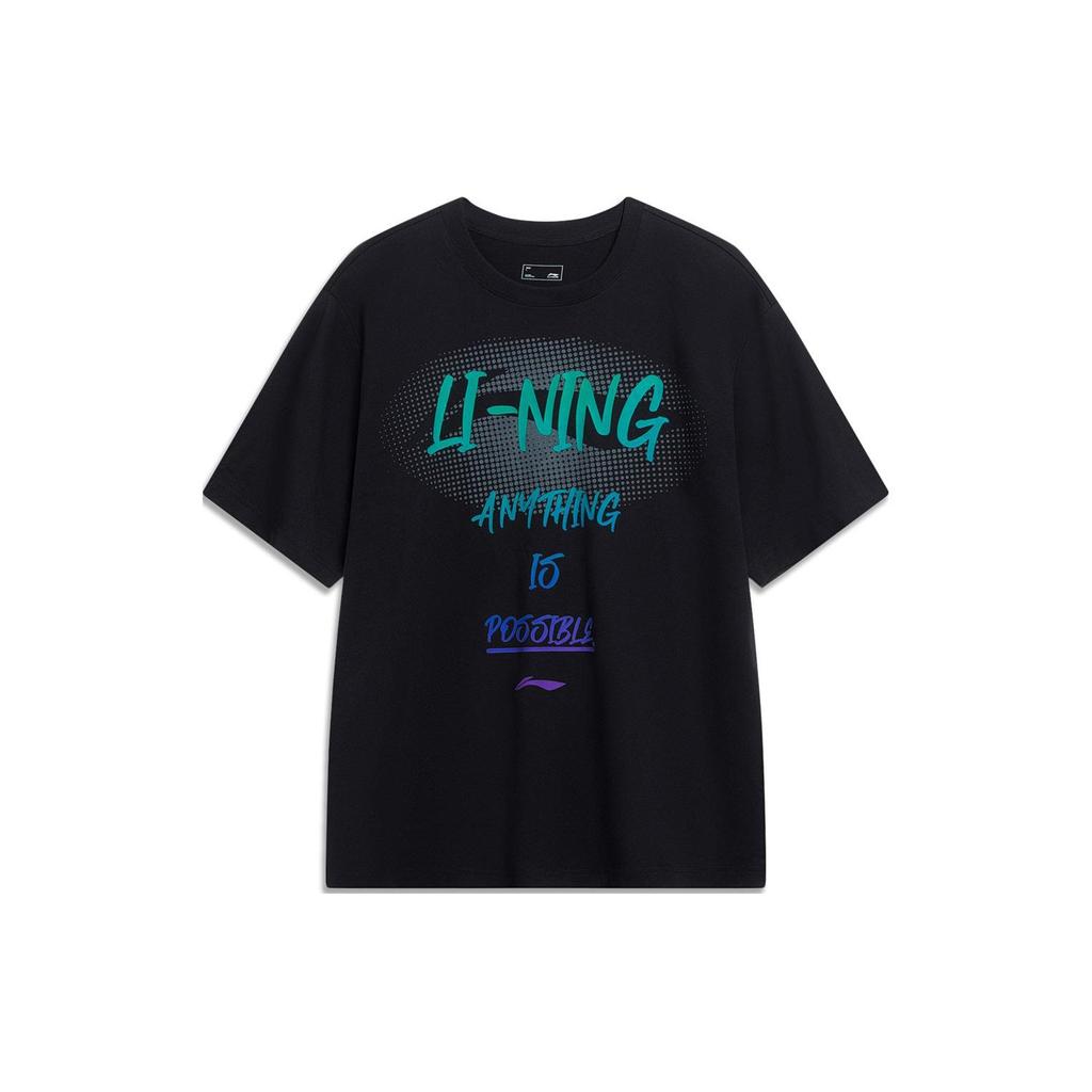 Li Ning Sports Life Collection T-Shirt Unisex Schwarz AHSU741-2