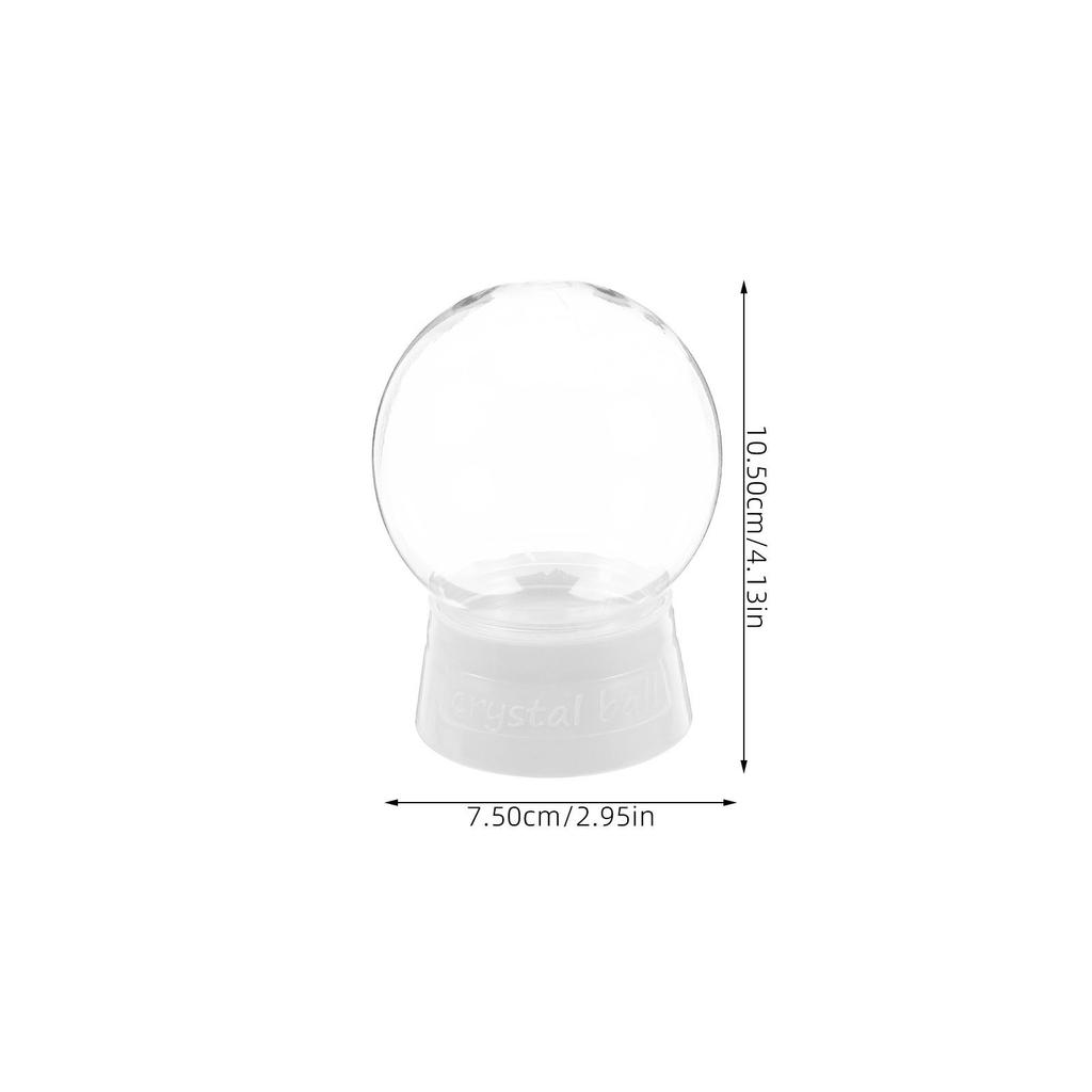 6Pcs Empty DIY Snow Globe Plastic Round Transparent 270Ml Water Globe Screw Cap Christmas Home Craft Decoration Supplies
