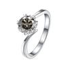 Bague Ringen S925 Set With D Color Moissanite Classic Six Claws One Carat Snowflake Women's 18-karat Gold Plated Ring