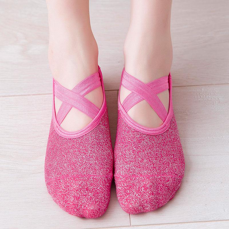 Neue Damen Yoga Socken Anti-Rutsch-Bandage Sport Damen Mädchen Ballett Socken Tanzsocken Hausschuhe