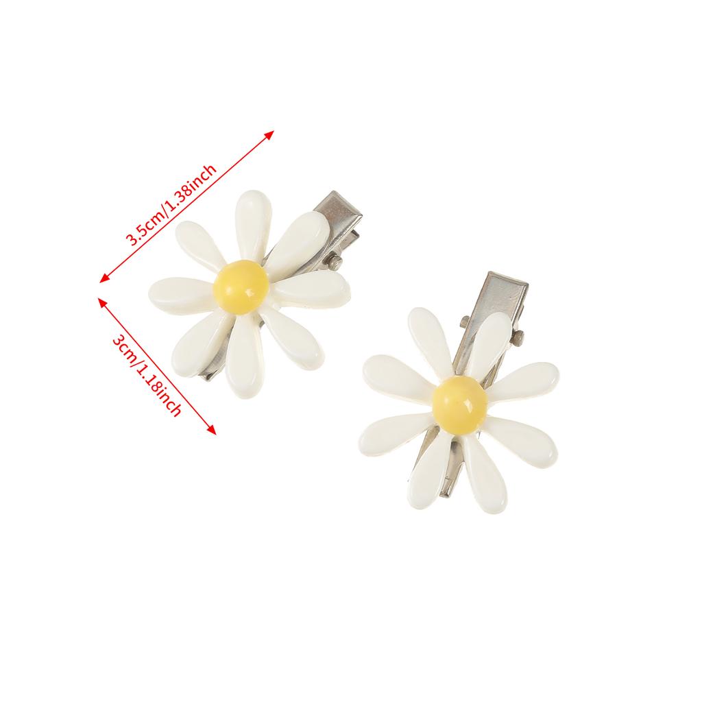 2PCS/Set Flower Hairpin Yellow Small Hair Clip For Women Summer Sweet Hair Clip Fashion Travel Photo Hair Accessories Styling