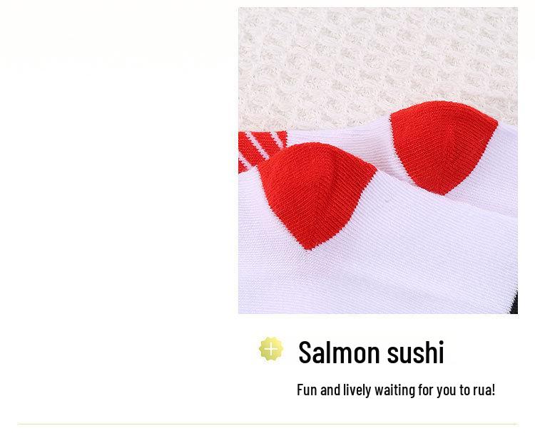 Damen-Geruchshemmende Lachs-Sushi-Socken - Verdickte Baumwoll-Kniestrümpfe für Herbst/Winter