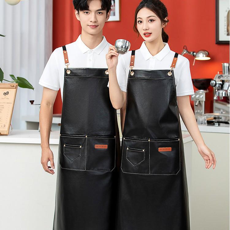 Waterproof & Oil-Proof Women s Catering Apron for Dishwashing & Fish Cleaning чёрный