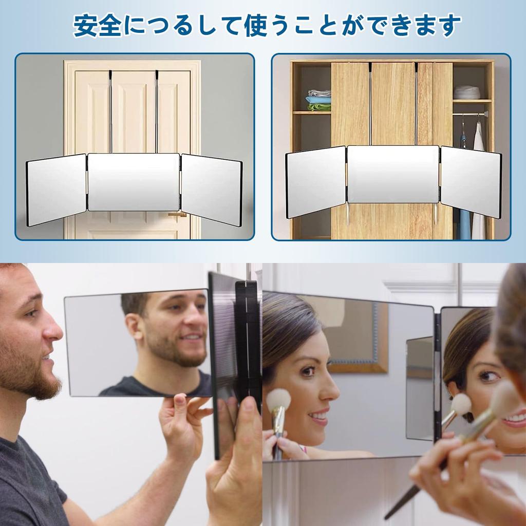 HeGeed makeup height angle tabletop makeup makeup HD mirror allows you to see the back of the stable use and shatterproof 3-way mirror, mirror,