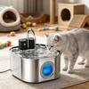 3.2L 108oz Sensor Activated Stainless Steel Pet Water Fountain Wireless Rechargeable Automatic Pet Drinking Dispenser for Cats