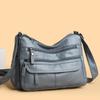 Zachte Leren Dames Schoudertas Middenleeftijd Moedertas Multi-Pocket Crossbody Tas
