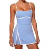 Womens Sporty Two-Piece Style Running Skort With Built-in Shorts Tennis Gym Workout