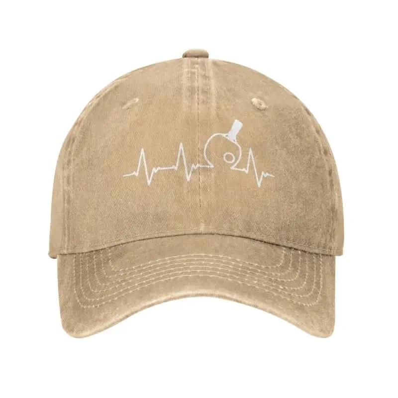Punk Unisex Cotton Table Tennis Heartbeat Baseball Cap Adult Ping Pong Adjustable Dad Hat for Unisex Women Outdoor