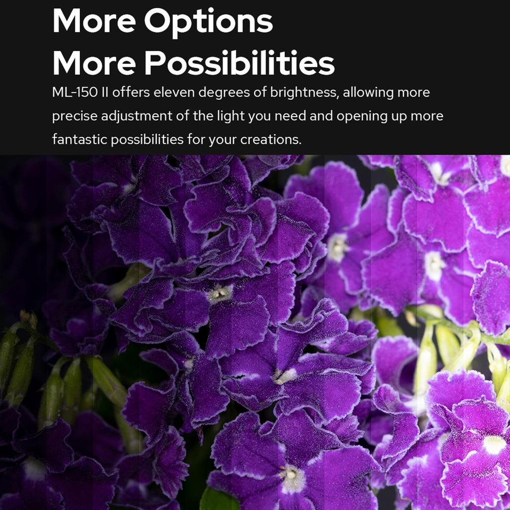 Godox ML-150II Universal Makro Ring Flash Light 11 nivåer Justerbar ljusstyrka GN12 Snabb återvinning