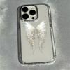 Angel Wings Metal Frame Transparent Phone Case For iPhone 17 Air 16E 16 15 14 13 12 11 Pro Max XS X XR 7 8 Plus SE 2020 17 Cover