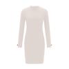 Women's Fashion Sexy Color Round Neck Long Sleeved Dress