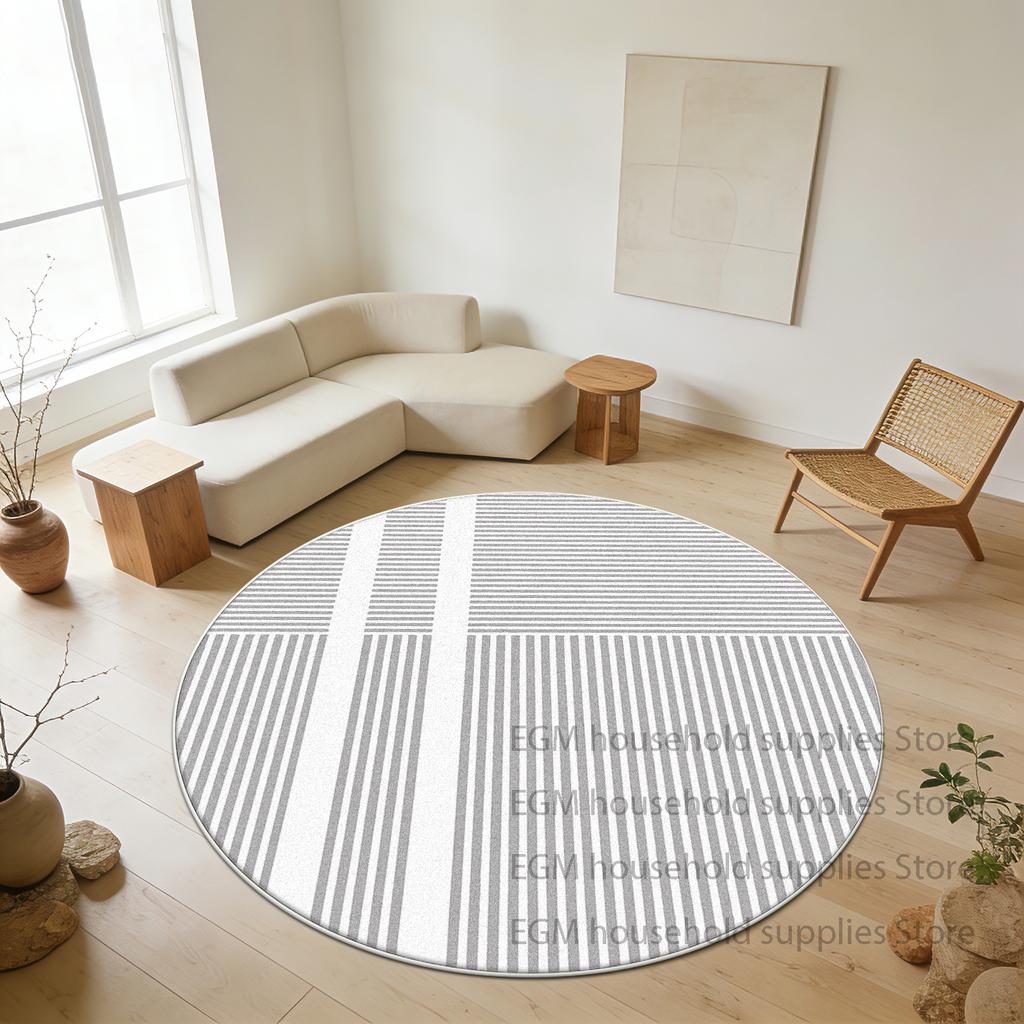 Modern Style Rugs Minimalist Living Room Decoration Bedroom Round Soft Carpet Anti-slip Bedside Lounge Washable Floor Mat Study