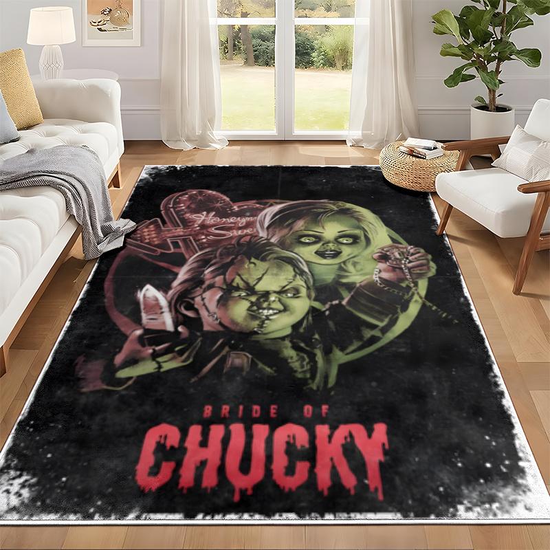 Chucky with Tiffany Carpet Door Mat for Living Room or Bedroom Protective Mat Under Chair Office Decoration Christmas Gift Birthday Present