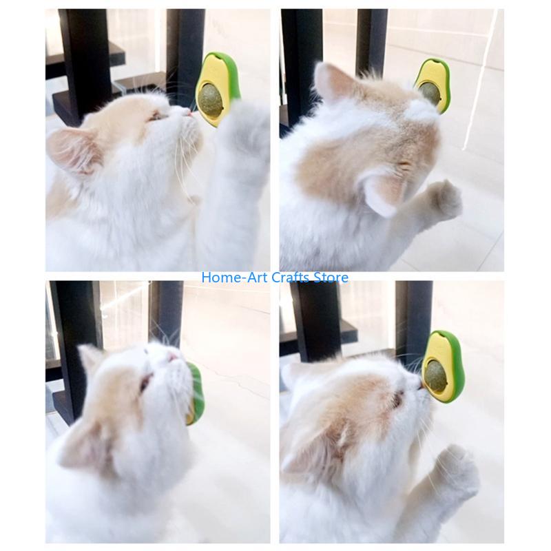 Y3NA 360° Rotating for Cat Ball Toy Avocado Ball Edible Licking Ball Silvervine Ball China Mainland