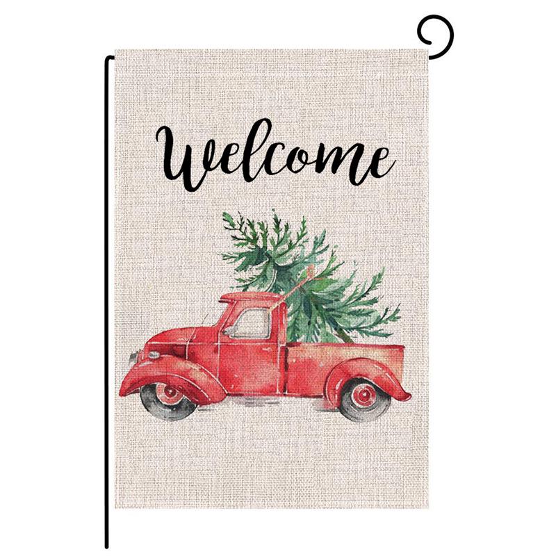 New Double-Sided Christmas Watercolor Garden Flag: Festive Design for Holiday Atmosphere
