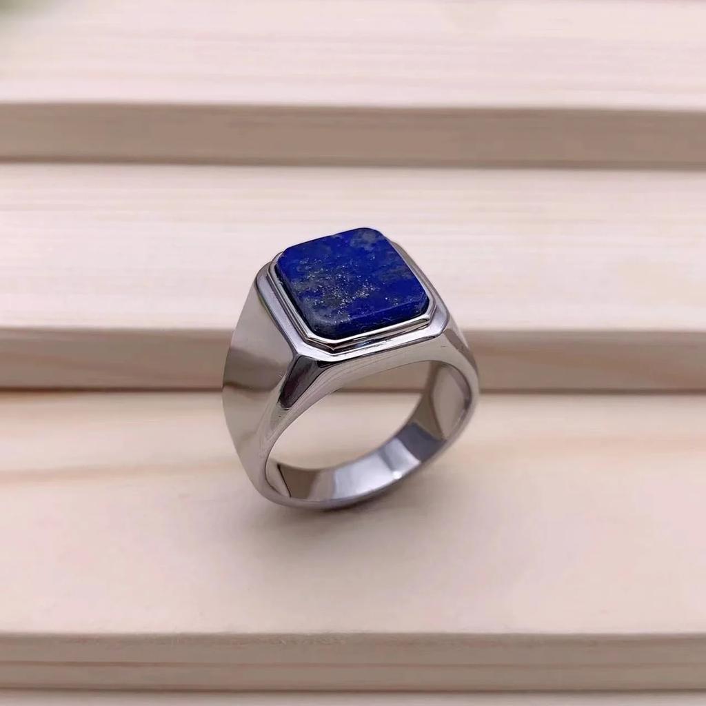 Men's High Quality 316LStainless Steel Multiple Gemstone Styles Onyx Rings
