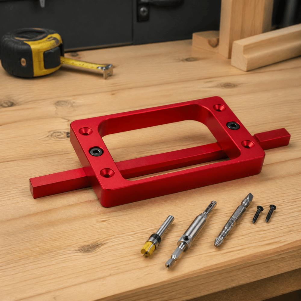 Aluminum Alloy Hinge Mortise Template Drill Bit Included Hinge Template Door Hinge Jig Woodworking